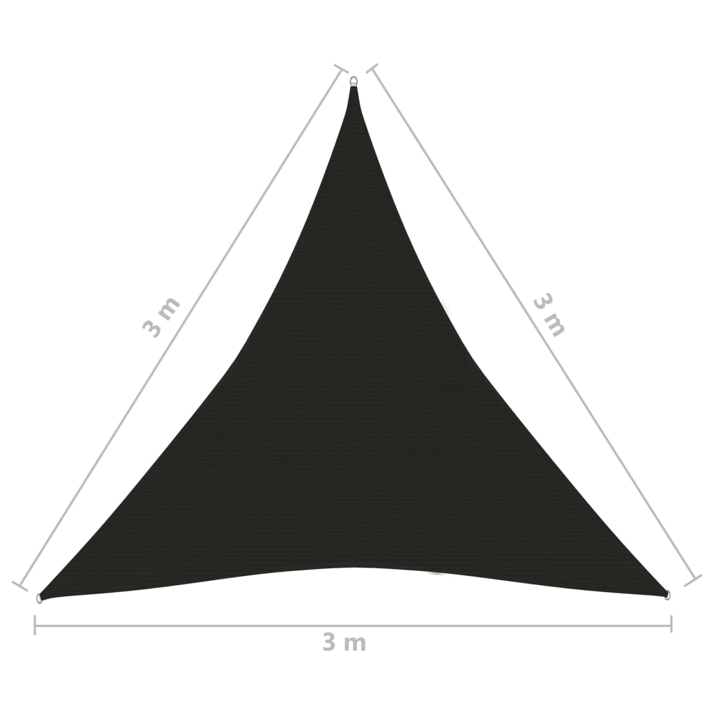 Zonnezeil 160 G/M² Hdpe Zwart 3 x 3 x 3 m