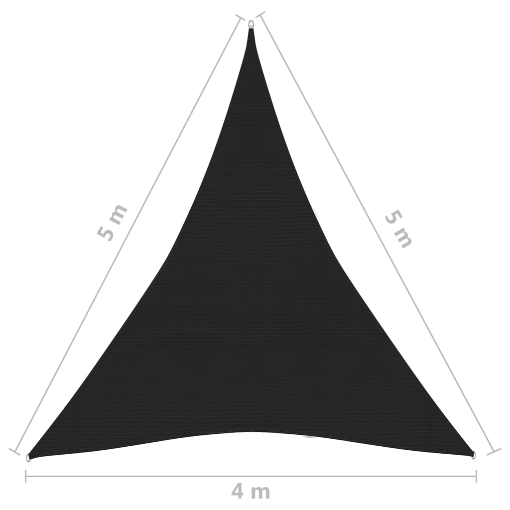 Zonnezeil 160 G/M² Hdpe Zwart 4 x 5 x 5 m