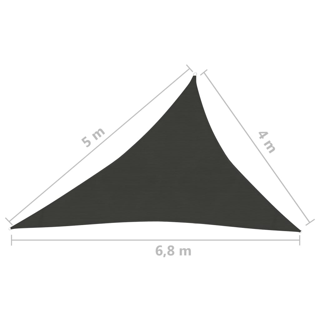 Zonnezeil 160 G/M² 4X5X6,8 M Hdpe Zwart 4 x 5 x 6.8 m