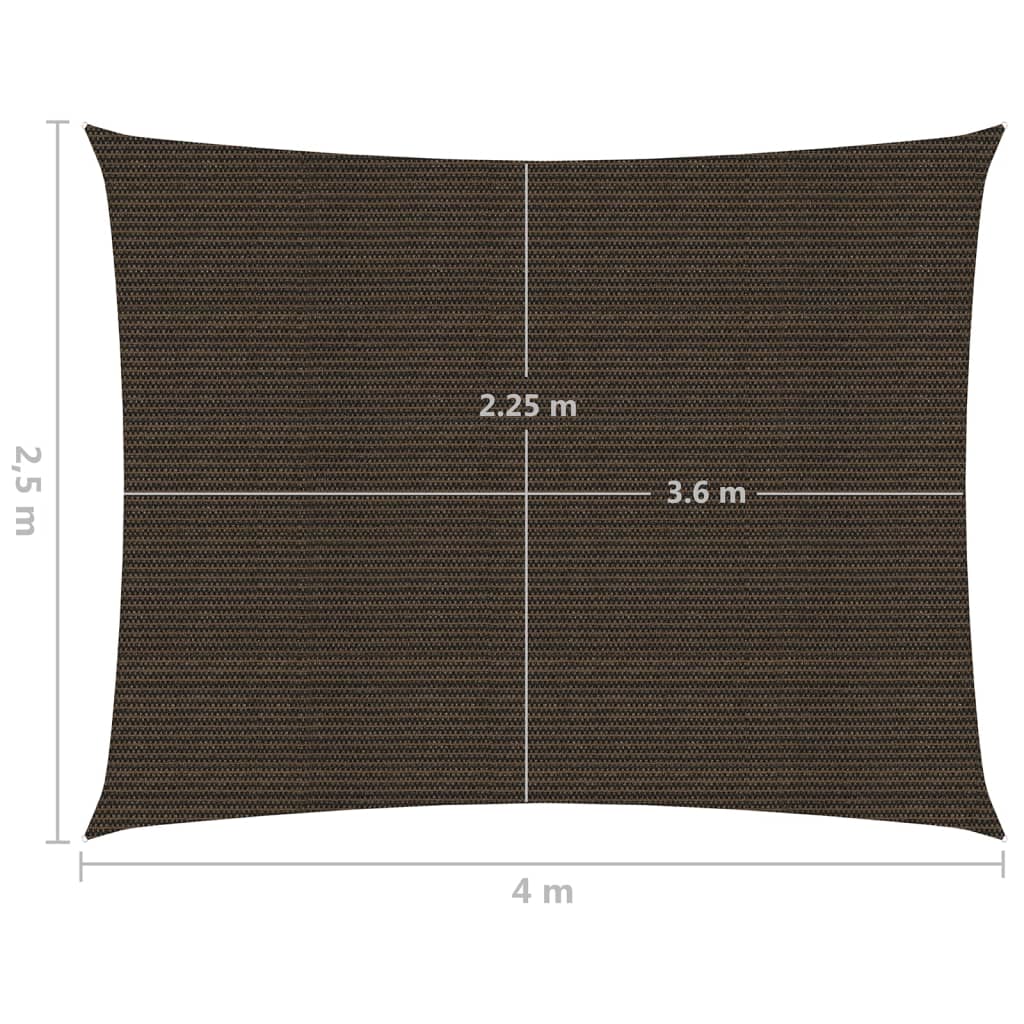 Zonnezeil 160 G/M² 2,5X4 M Hdpe Bruin 2.5 x 4 m