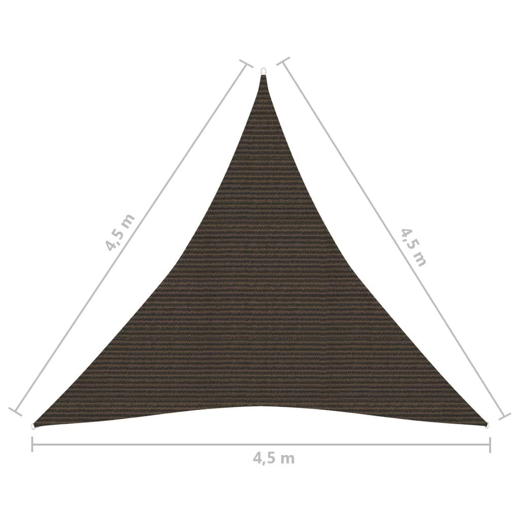 Zonnezeil 160 G/M² 4,5X4,5X4,5 M Hdpe Bruin 4.5 x 4.5 x 4.5 m