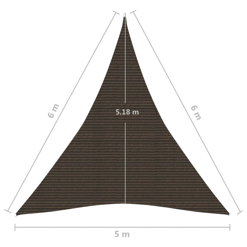 Zonnezeil 160 G/M² Hdpe Bruin 5 x 6 x 6 m