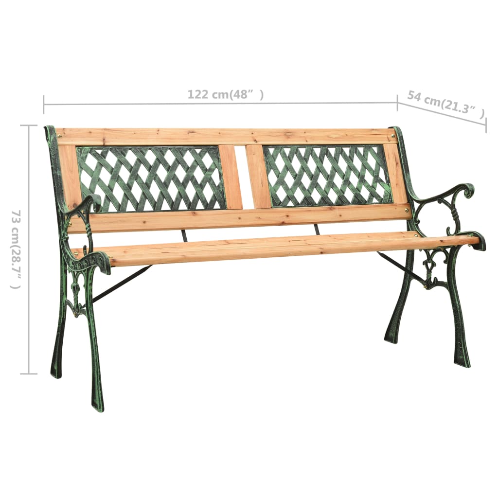Tuinbank Gietijzer En Massief Vurenhout 122 cm Kruis