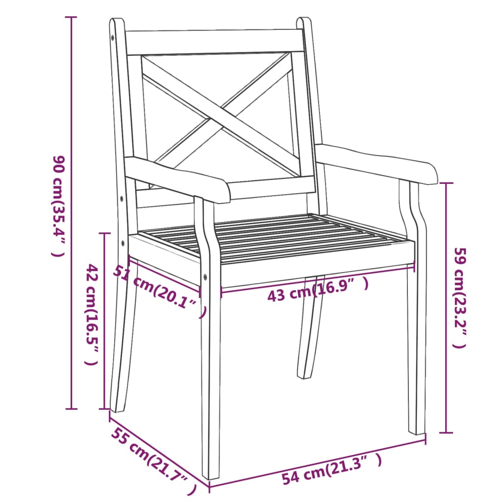 Tuinstoelen Massief Acaciahout 2