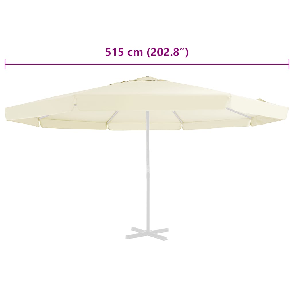 Vervangingsdoek Voor Parasol 515 Cm Kleurig Φ 515 cm Zand