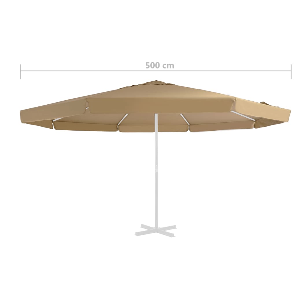 Vervangingsdoek Voor Parasol 500 Cm Taupe Φ 500 cm