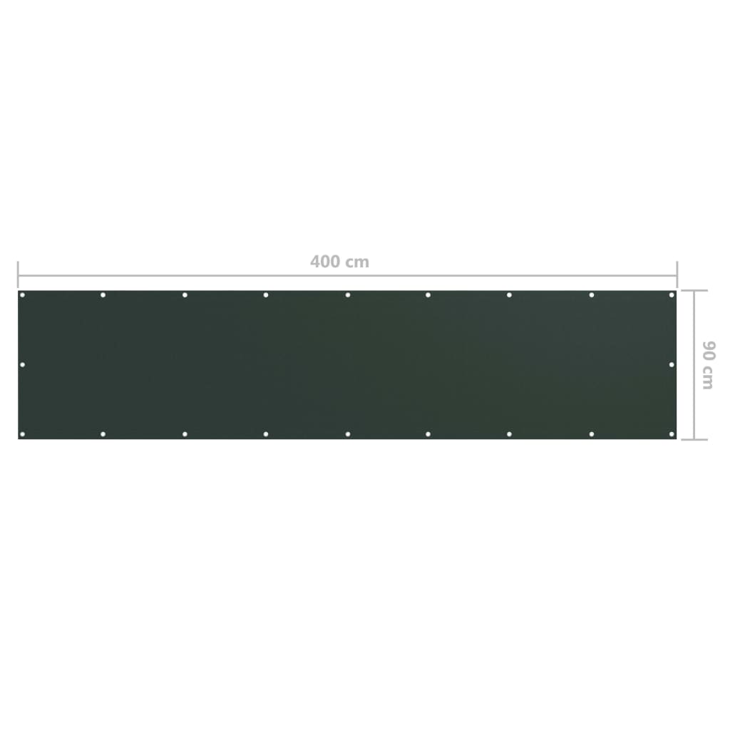 Balkonscherm Oxford Stof Donkergroen 90 x 400 cm
