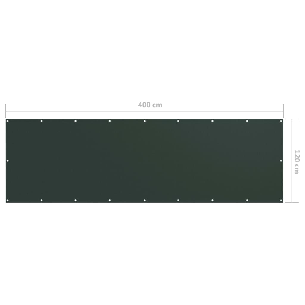 Balkonscherm Oxford Stof Donkergroen 120 x 400 cm