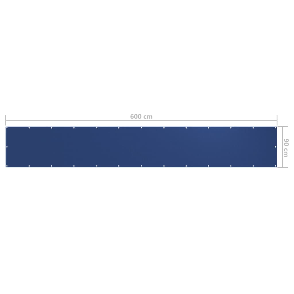 Balkonscherm Oxford Stof Blauw 90 x 600 cm