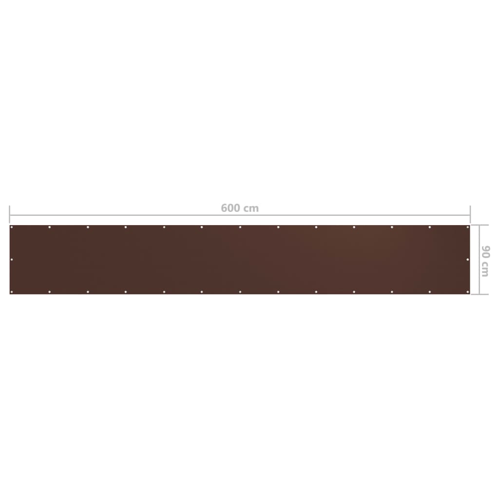 Balkonscherm 90x600 cm oxford stof bruin 90 x 600 cm