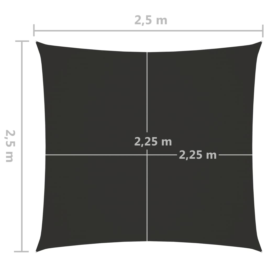Zonnescherm vierkant 2,5x2,5 m oxford stof antracietkleurig 2.5 x 2.5 m Antraciet