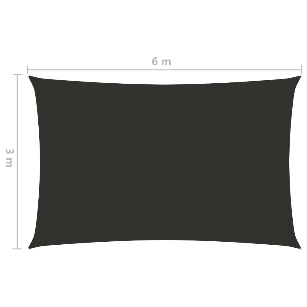 Zonnescherm rechthoekig 3x6 m oxford stof antracietkleurig 3 x 6 m