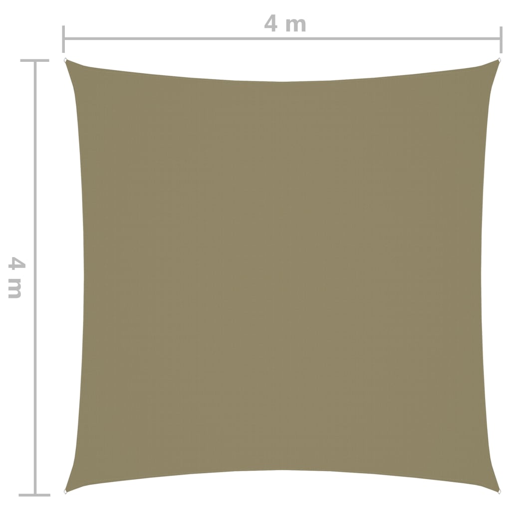 Zonnescherm vierkant 4x4 m oxford stof beige 4 x 4 m Beige