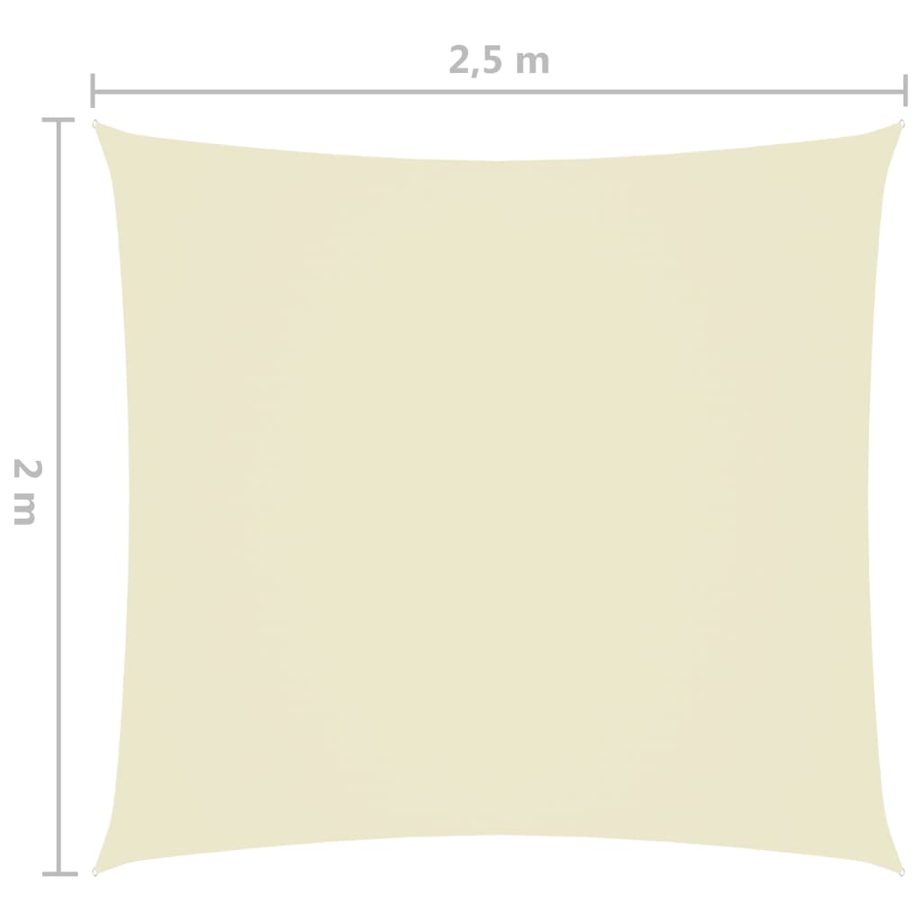 Zonnescherm rechthoekig 2x2,5 m oxford stof crèmekleurig 2 x 2.5 m