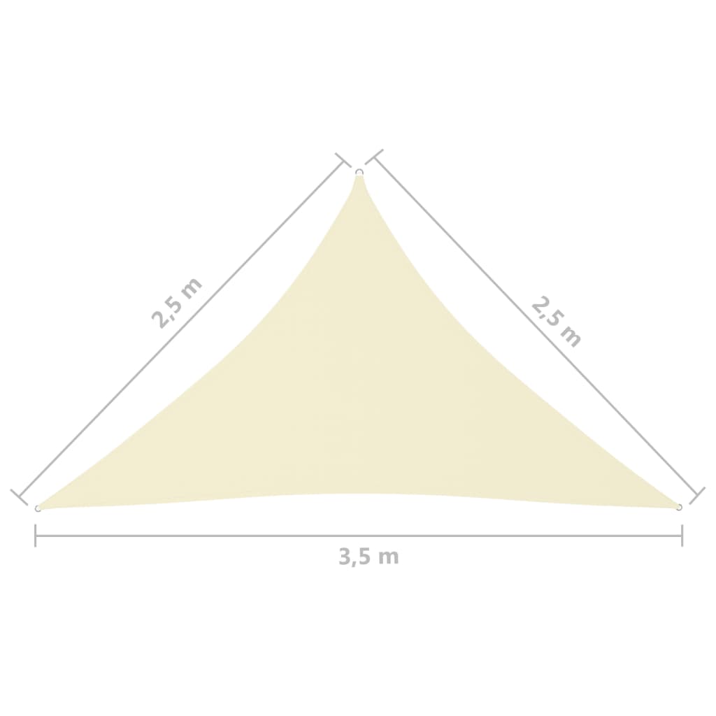 Zonnescherm Driehoekig 2,5X2,5X3,5 M Oxford Stof Kleurig 2.5 x 2.5 x 3.5 m Crème