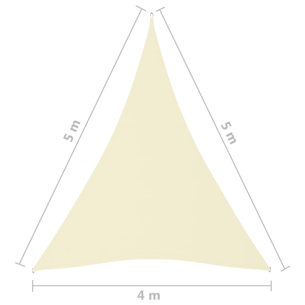 Zonnescherm Driehoekig Oxford Stof Kleurig 4 x 5 x 5 m Crème