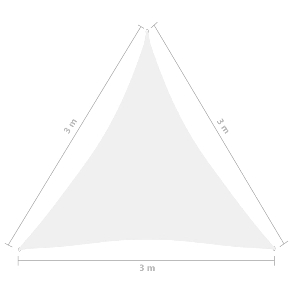 Zonnescherm driehoekig 3x3x3 m oxford stof wit 3 x 3 x 3 m Wit