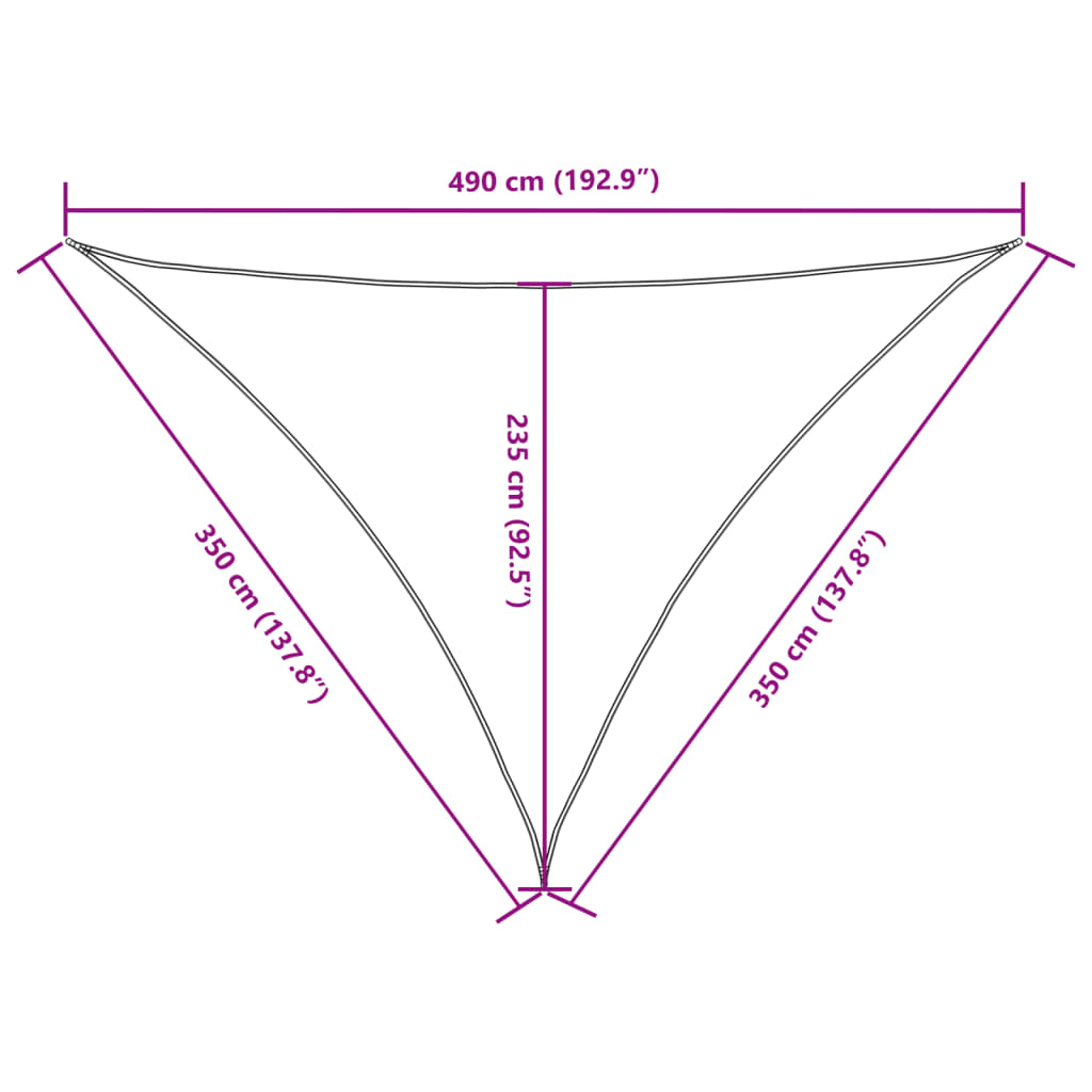 Zonnescherm Driehoekig 3,5X3,5X4,9 M Oxford Stof Donkergroen