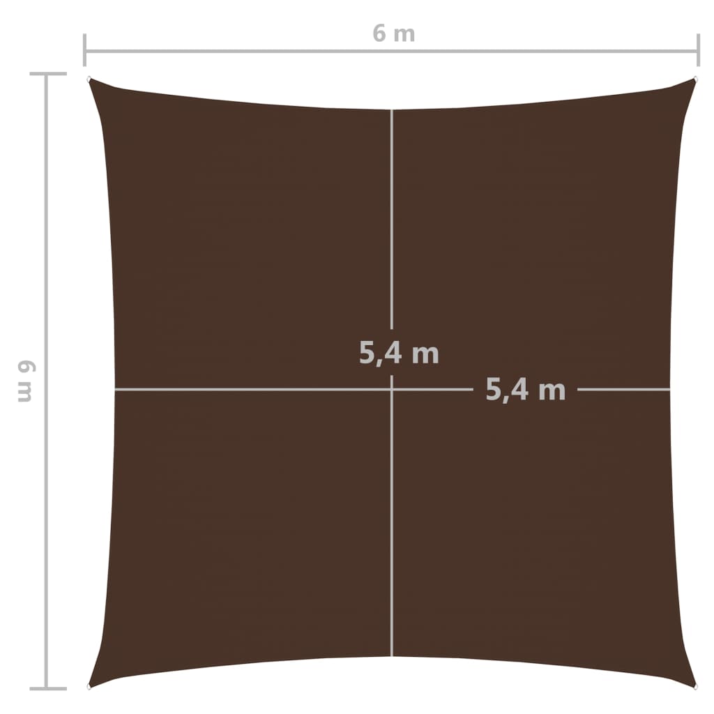Zonnescherm vierkant 6x6 m oxford stof bruin 6 x 6 m Bruin