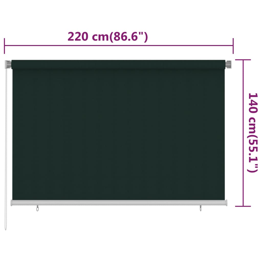 Rolgordijn Voor Buiten Hdpe 220 x 140 cm
