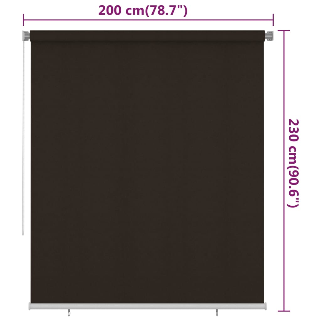 Rolgordijn Voor Buiten 200X230 Cm Hdpe Bruin 200 x 230 cm