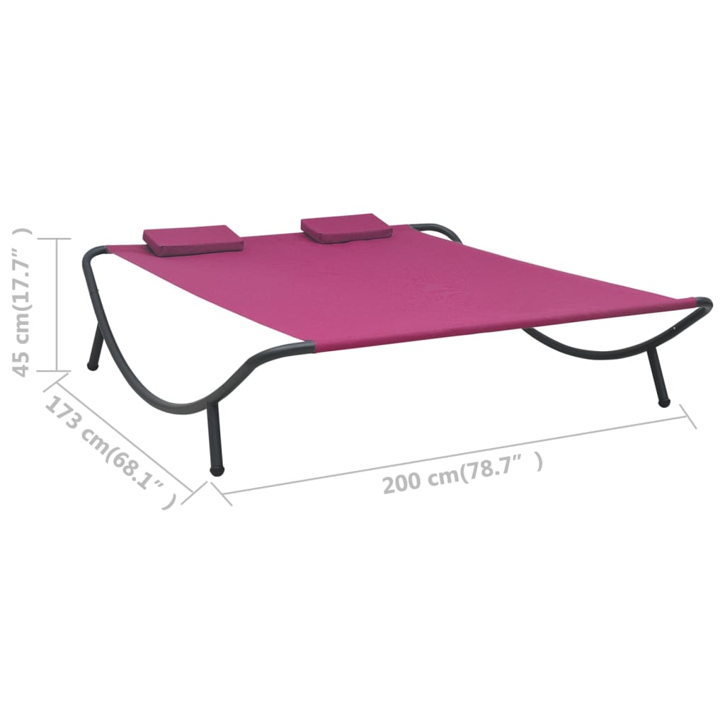Loungebed Stof Roze