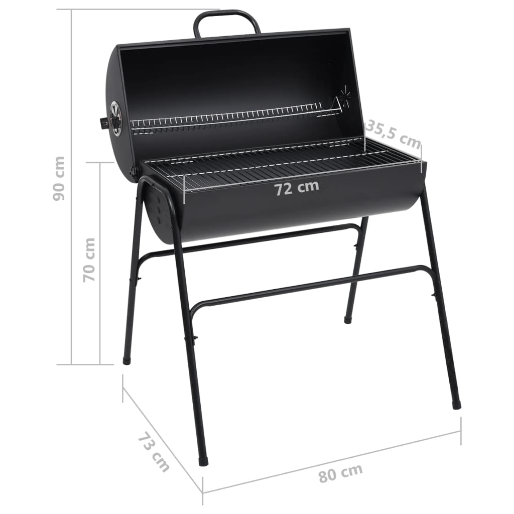 Barbecuevat Met 2 Kookroosters 80X95X90 Cm Staal Zwart