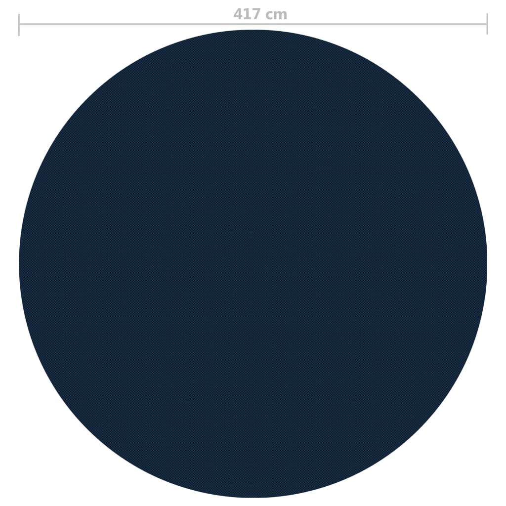 Zwembadfolie solar drijvend 417 cm PE zwart en blauw Ø 417 cm Zwart en blauw