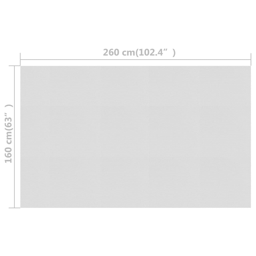 Zwembadfolie solar drijvend 260x160 cm PE grijs 260 x 160 cm Grijs