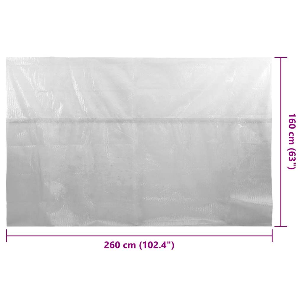 Zwembadfolie solar drijvend 260x160 cm PE grijs