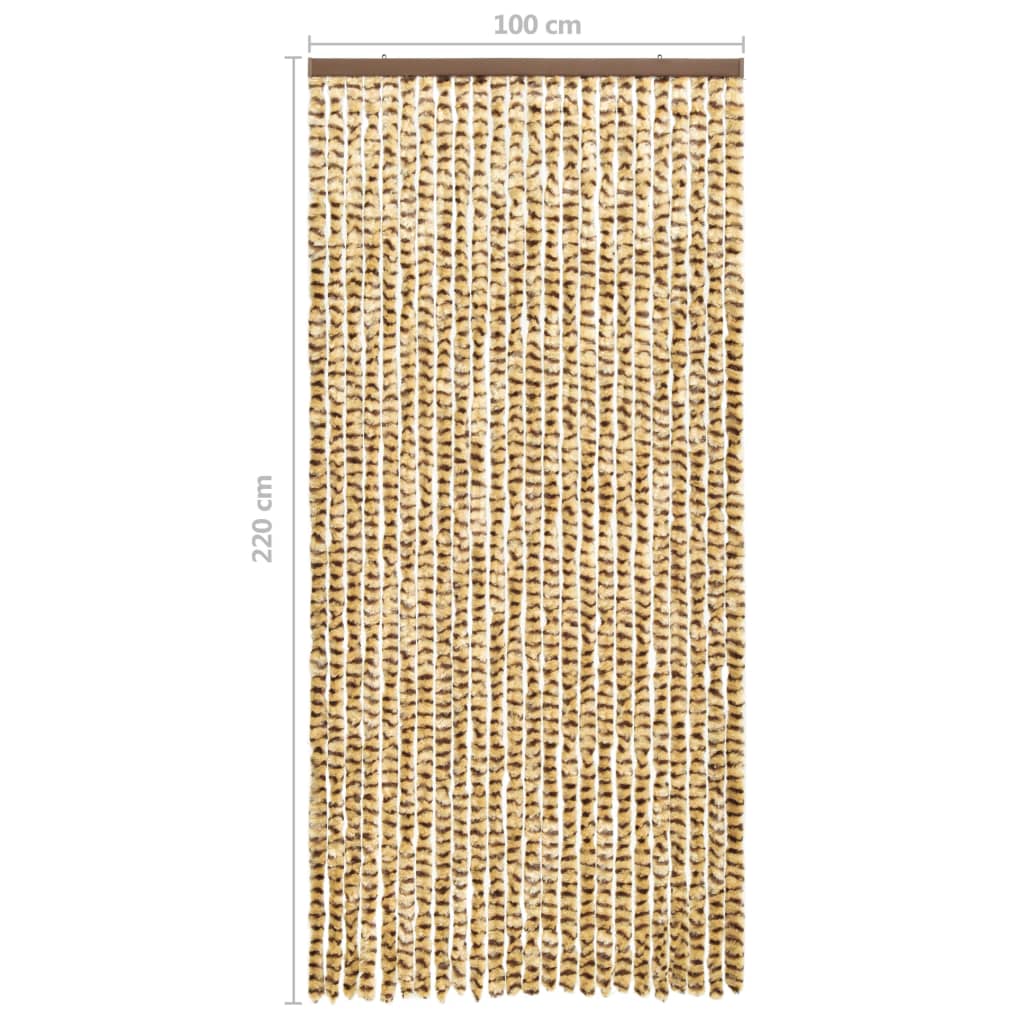 Vliegengordijn 100x220 cm chenille beige en bruin 100 x 220 cm Beige en bruin