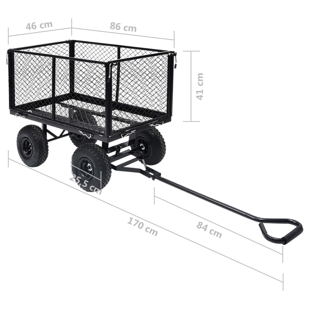 Tuinwagen 350 kg Zwart