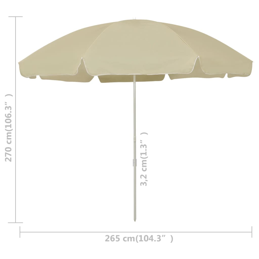 Strandparasol 300 cm zandgeel