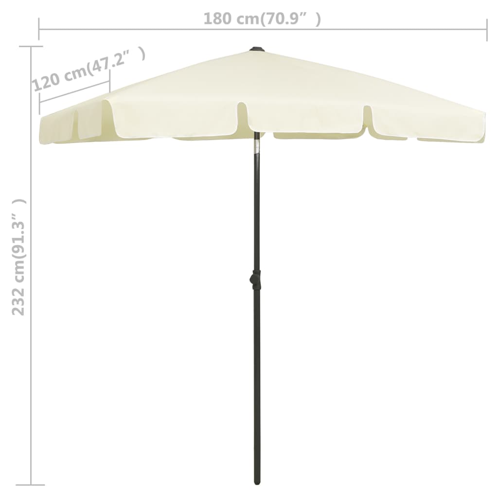 Strandparasol Zandgeel 180 x 120 cm sand yellow