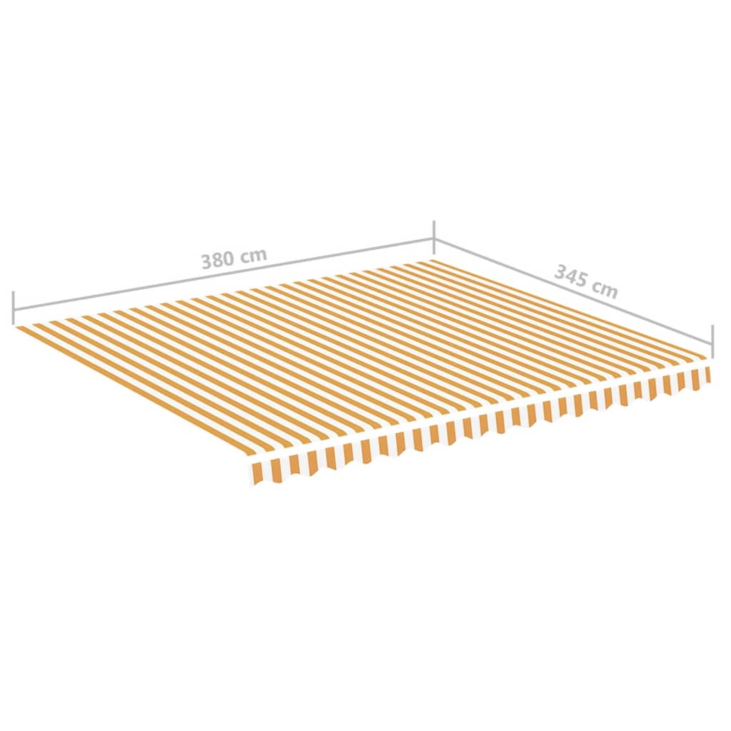 Vervangingsdoek Voor Luifel 4X3,5 M 400 x 350 cm Geel en wit