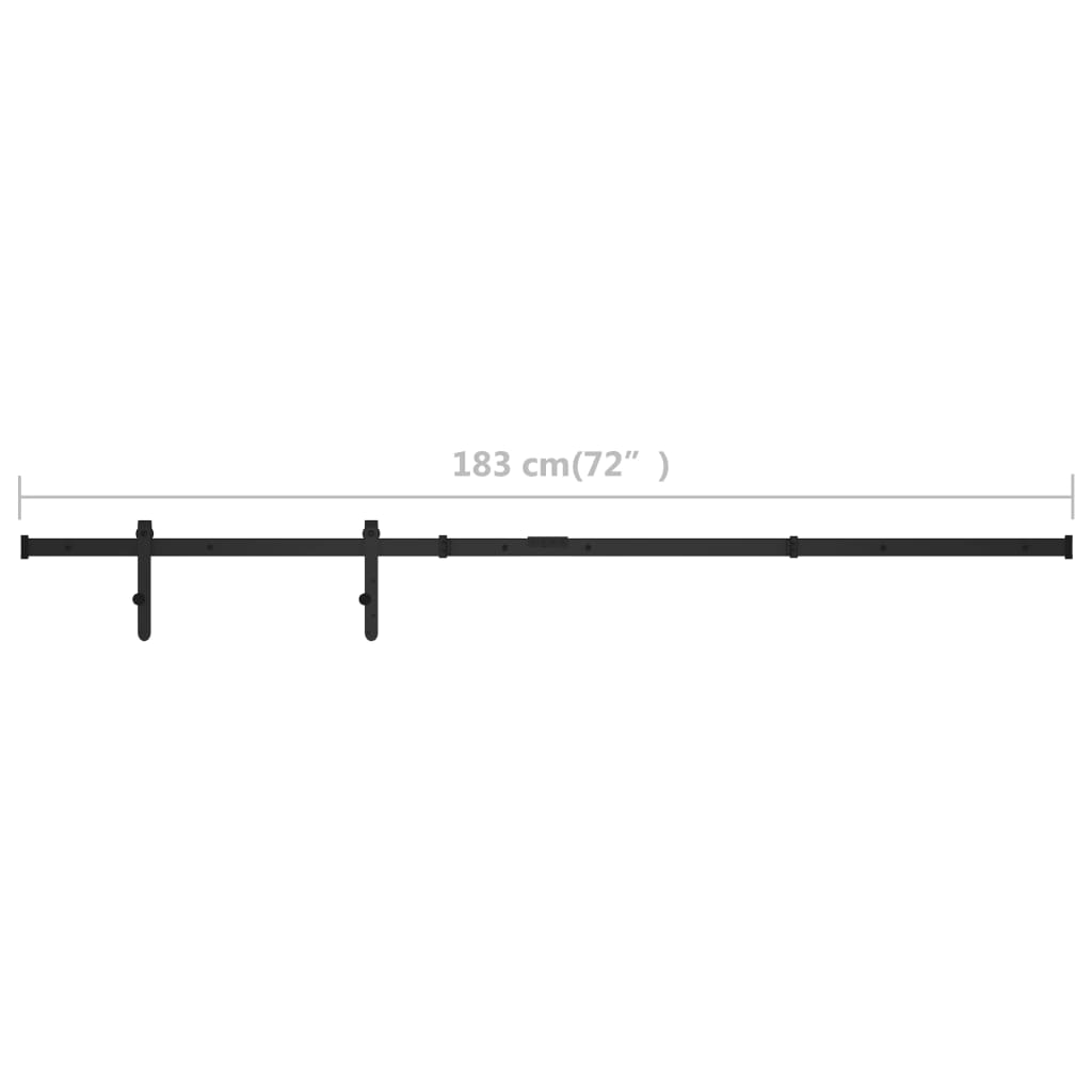 Ophangset Voor Minischuifdeur Koolstofstaal 183 cm Zwart