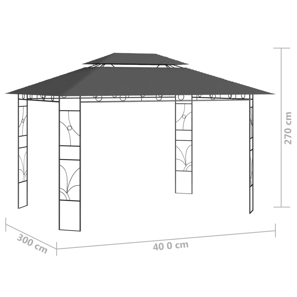 Prieel 160 G/M² 4X3X2,7 M Kleurig Antraciet