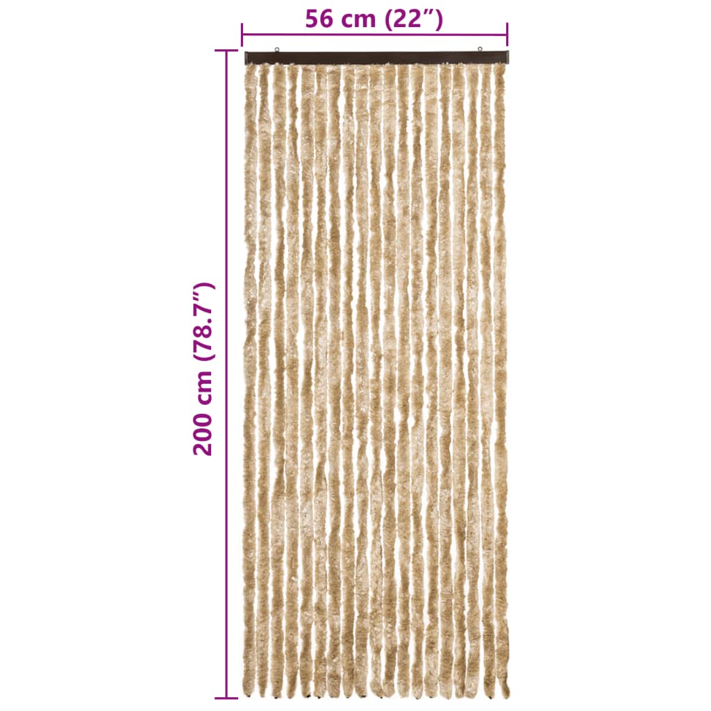 Vliegengordijn Chenille Beige 56 x 200 cm