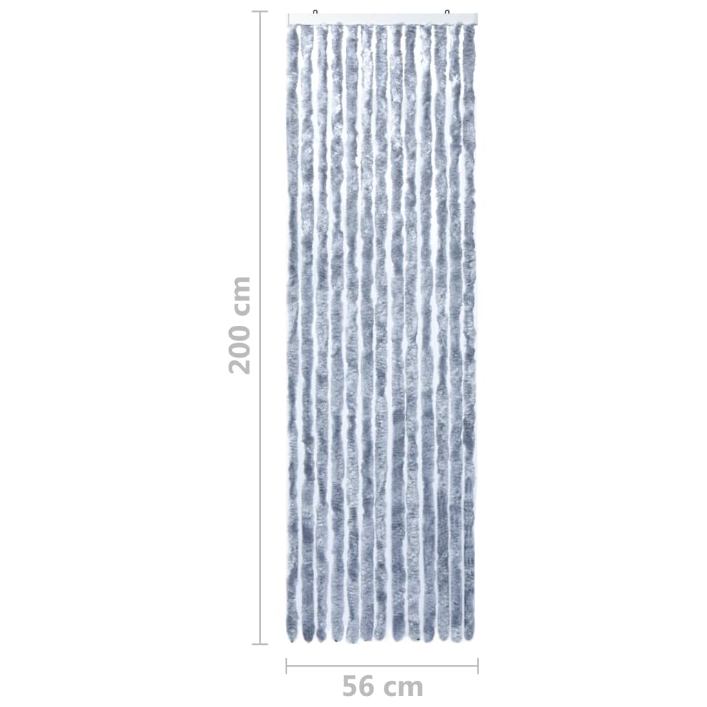 Vliegengordijn 56x200 cm chenille zilverkleurig 56 x 200 cm Zilver