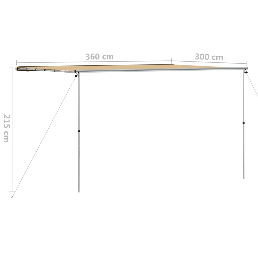 Luifel voor camper en caravan 3,6x3x2,15 m beige
