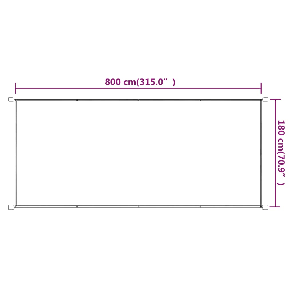 Luifel Verticaal Oxford Stof 180 x 800 cm Blauw