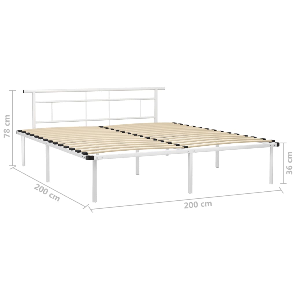 Bedframe Metaal 200 x 200 cm Wit