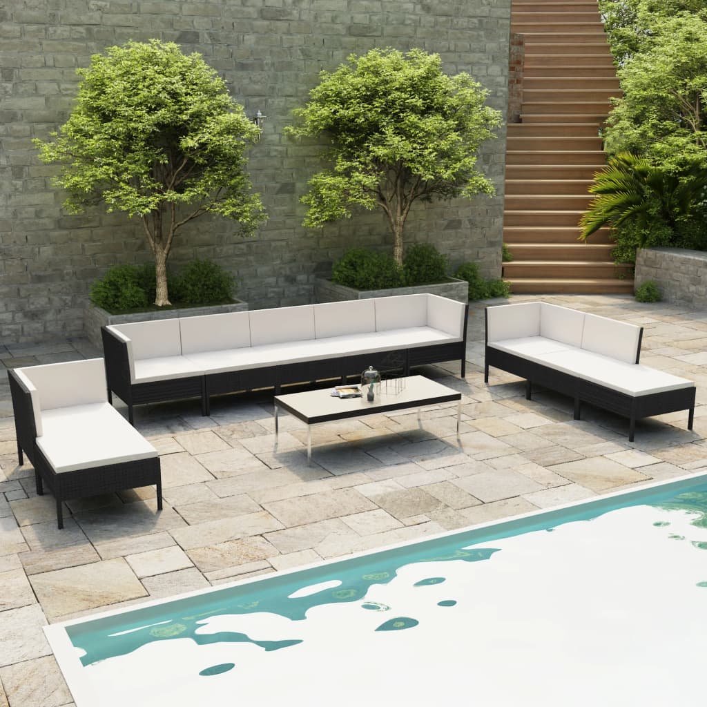 10-Delige Loungeset Met Kussens Poly Rattan 1