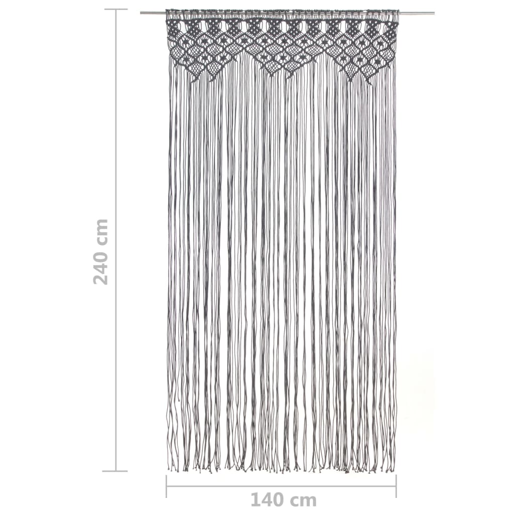 Gordijn Macramé 40X240 Cm Katoen Antraciet