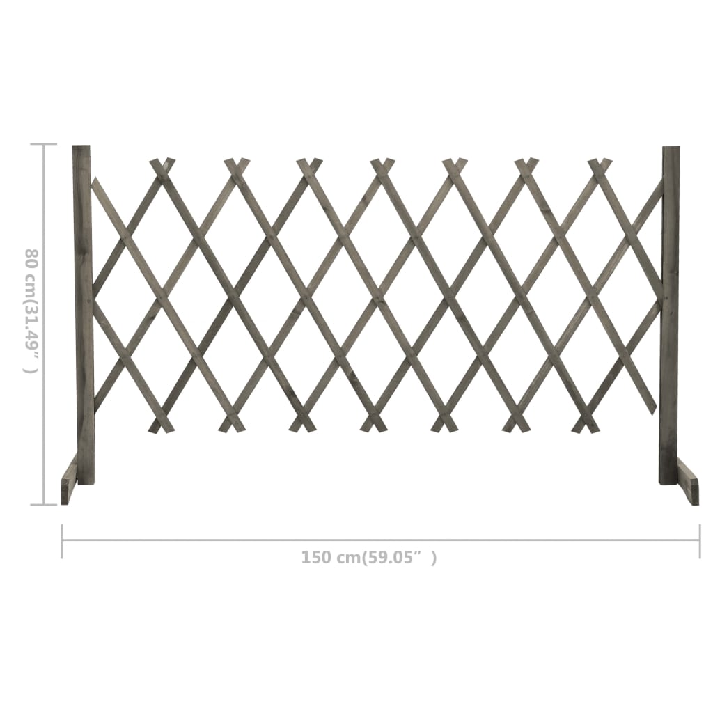 Tuinlatwerk 150x80 cm massief vurenhout grijs 150 x 80 cm Grijs