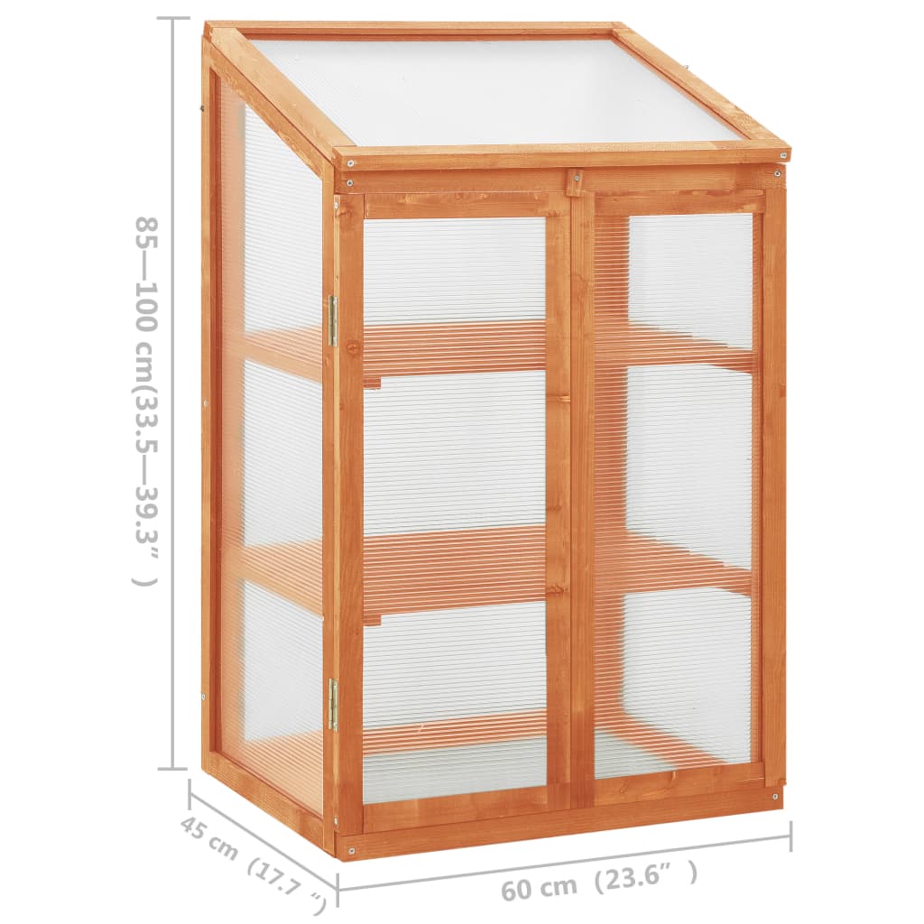 Broeikas 60X45X00 Cm Vurenhout orange
