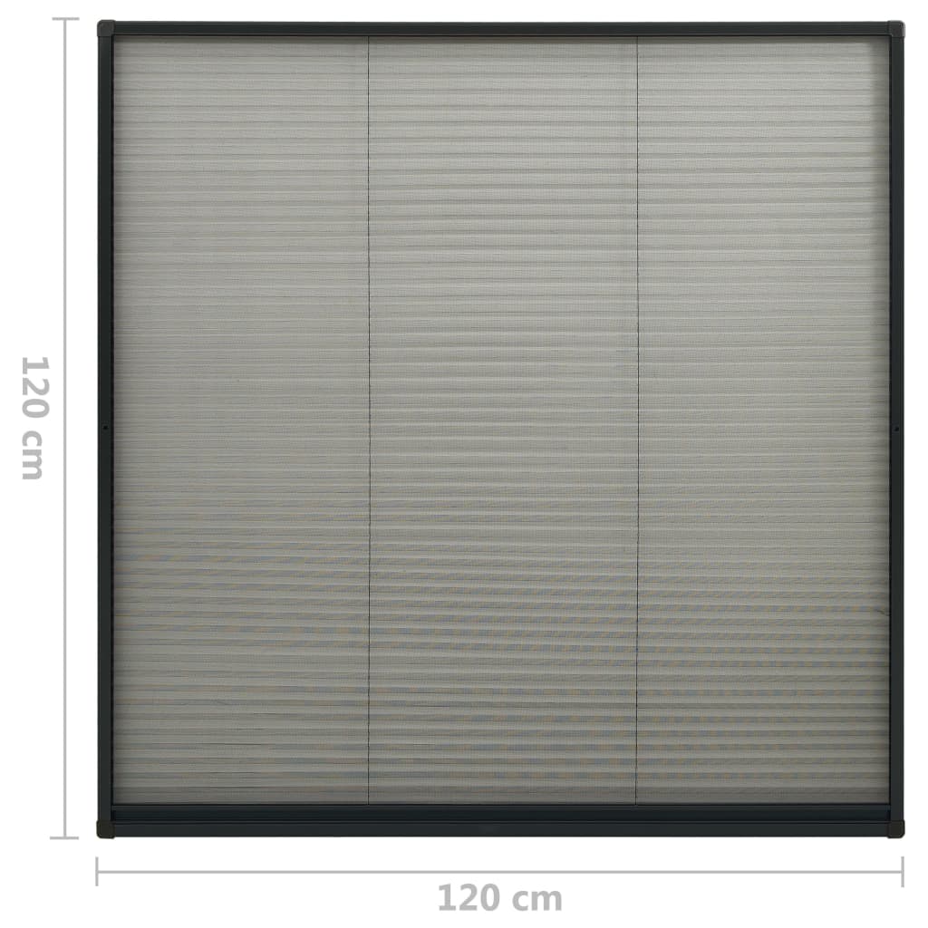 Raamhor Plissé Aluminium 120 x 120 cm Antraciet