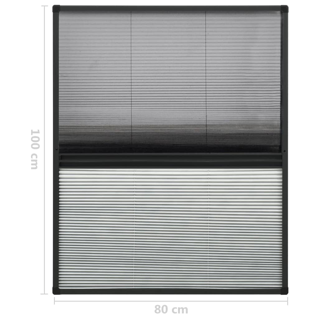 Raamhor Plissé Met Verduistering 80X100 Cm Aluminium 80 x 100 cm Antraciet
