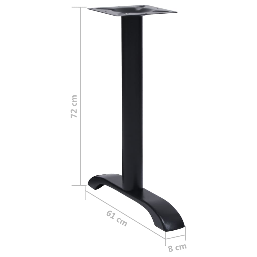 Bistrotafelpoten 2 st 61x8x72 cm gietijzer zwart