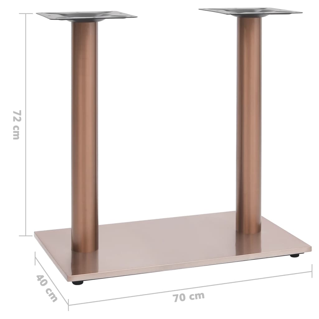 Bistrotafelpoot 70x40x72 cm roestvrij staal messingkleurig